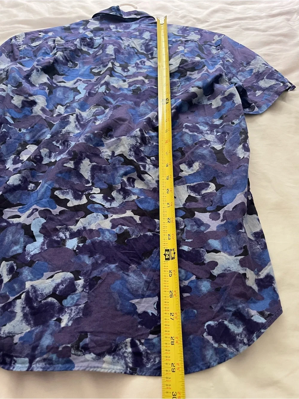 J. Crew Mercantile Men’s Watercolor Blue Camo Print Short Sleeve Button Down M